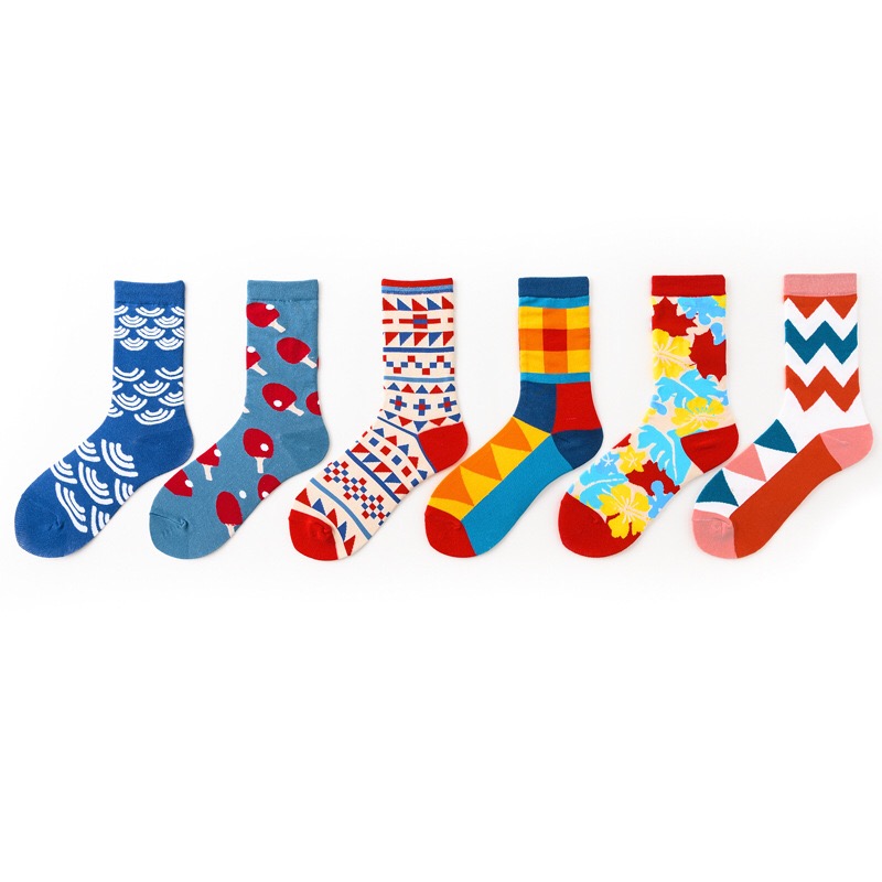 Chaussettes de mode de rue de style hip-hop à carreaux rayés
