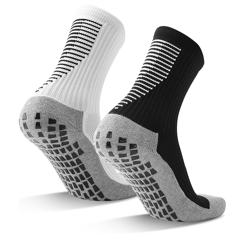 Chaussettes de football à fond antidérapant en jacquard brillant