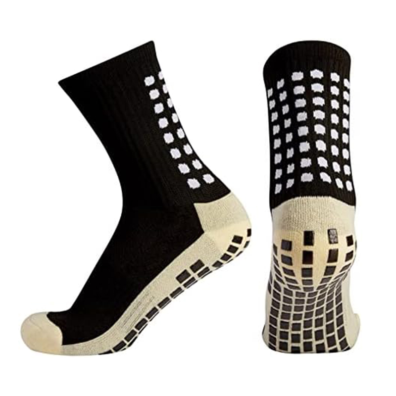Chaussettes de football à fond antidérapant en jacquard brillant