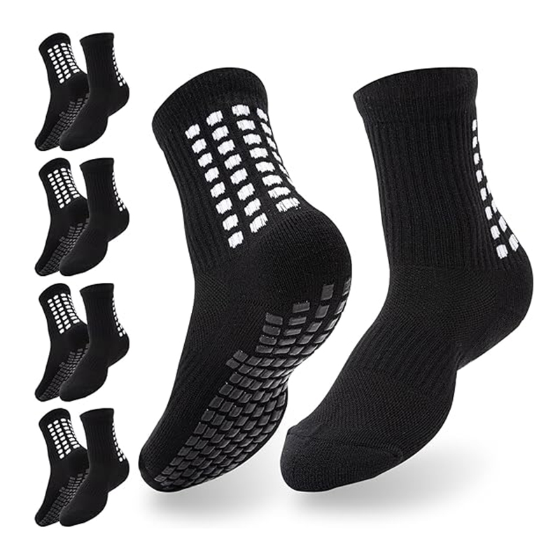 Chaussettes de football à fond antidérapant en jacquard brillant