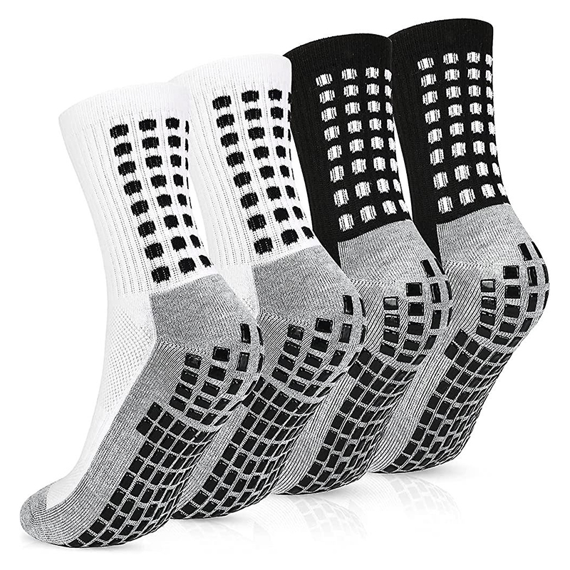 Chaussettes de football à fond antidérapant en jacquard brillant