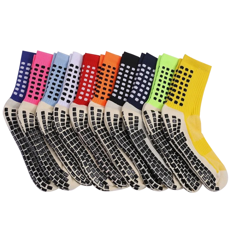 Chaussettes de football à fond antidérapant en jacquard brillant