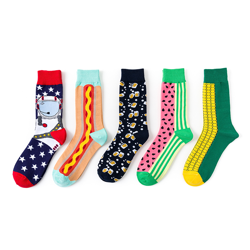 Chaussettes jacquard style hip-hop street fashion
