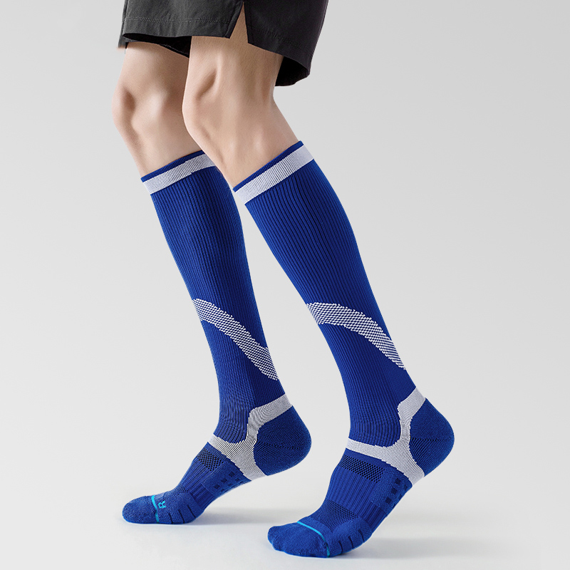 Chaussettes de compression pour cyclisme en plein air en jacquard brillant