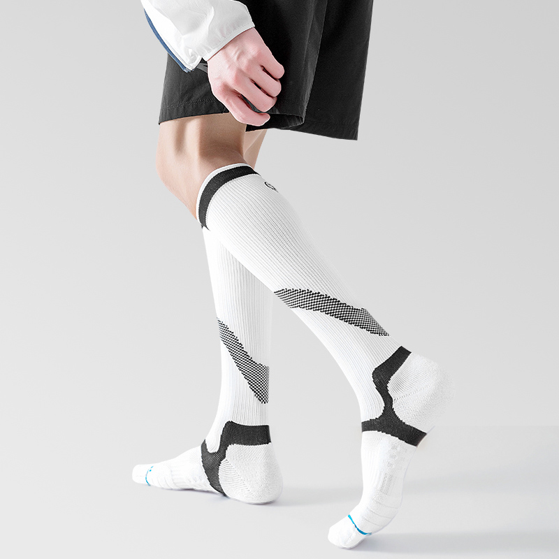 Chaussettes de compression pour cyclisme en plein air en jacquard brillant