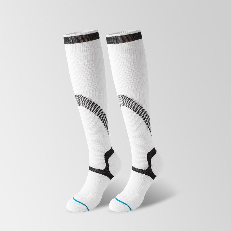 Chaussettes de compression pour cyclisme en plein air en jacquard brillant