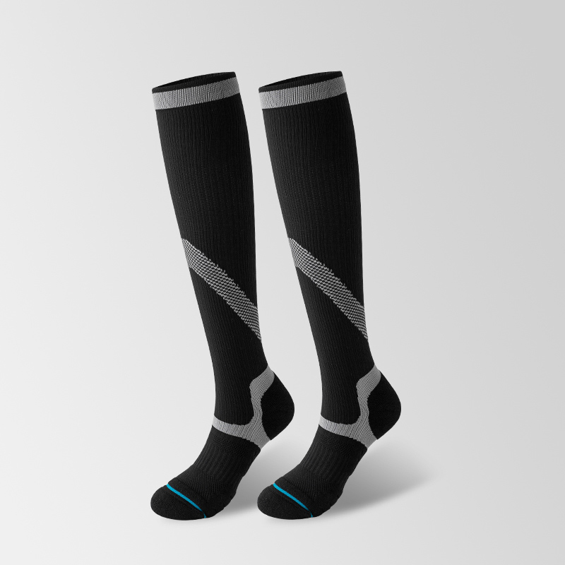 Chaussettes de compression pour cyclisme en plein air en jacquard brillant