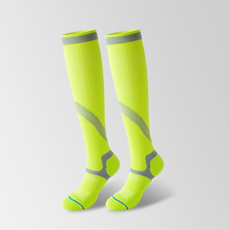 Chaussettes de compression pour cyclisme en plein air en jacquard brillant