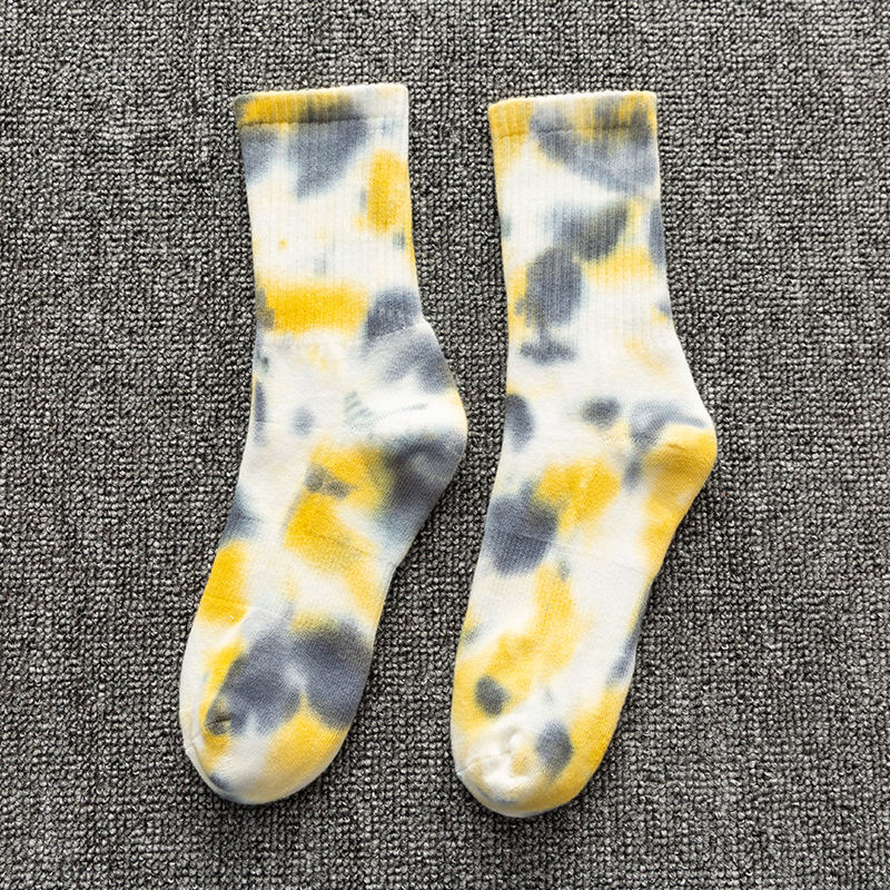 Chaussettes de sport tie-dye mi-mollet en coton