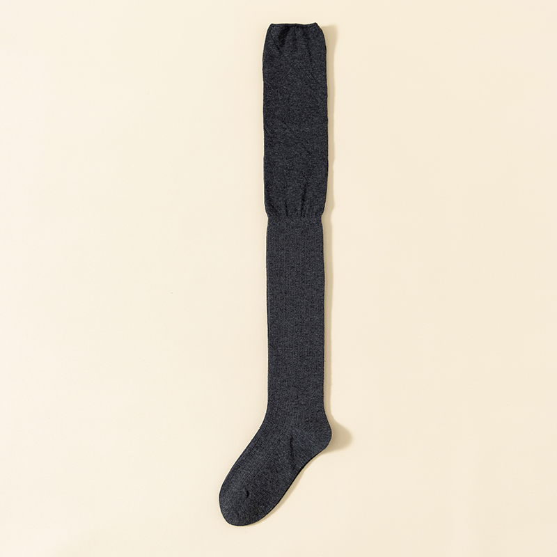 Chaussettes hautes sexy en coton à aiguille unique pour femmes noires