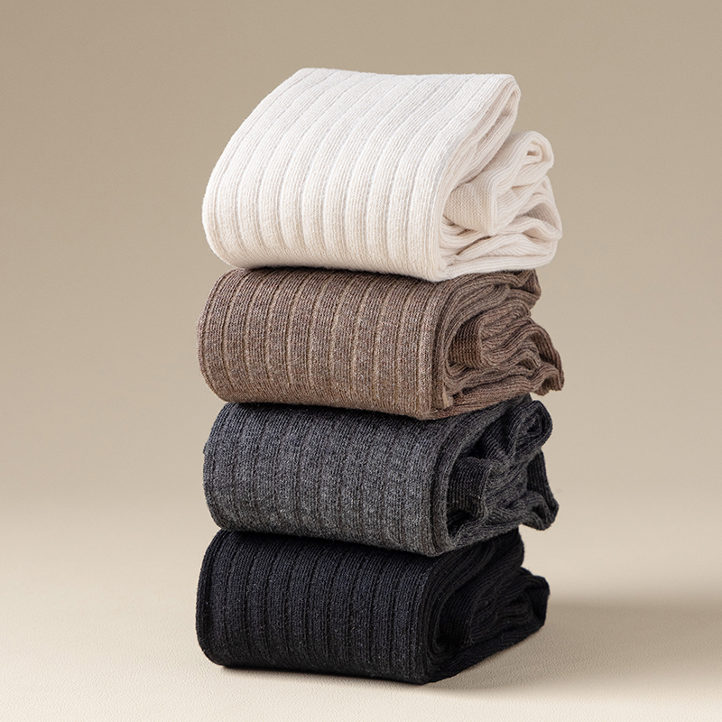 Chaussettes hautes sexy en coton à aiguille unique pour femmes noires