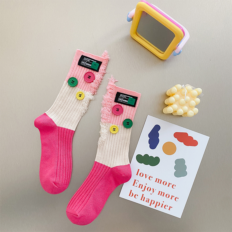 Chaussettes color block mendiant boutonné