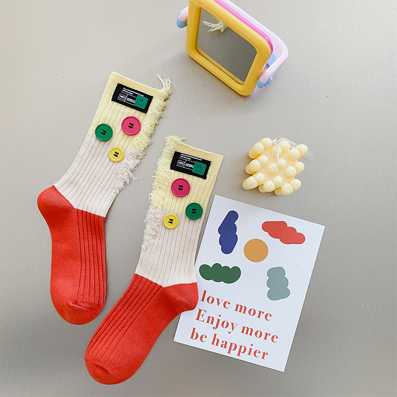 Chaussettes color block mendiant boutonné