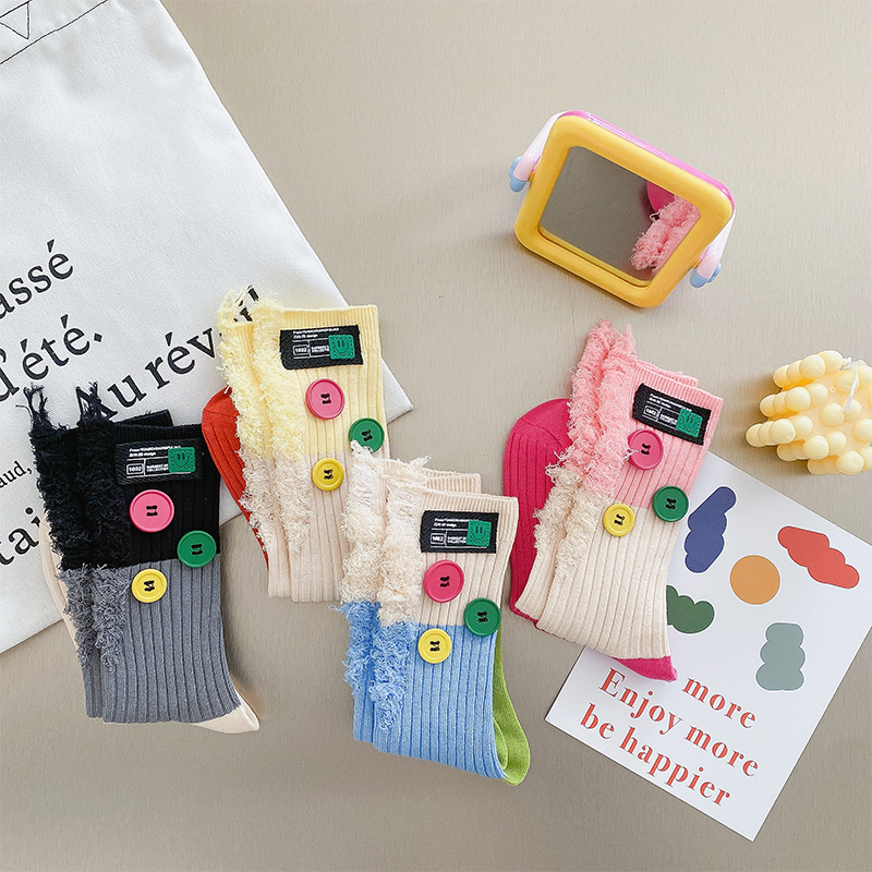 Chaussettes color block mendiant boutonné