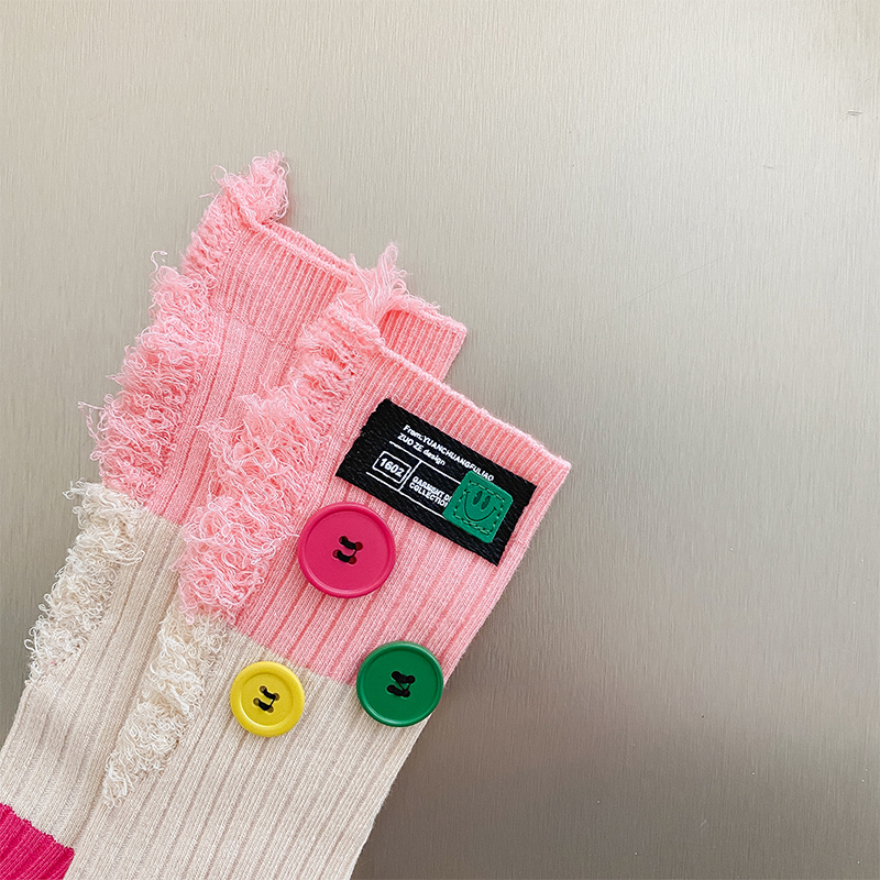 Chaussettes color block mendiant boutonné