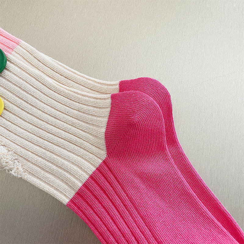 Chaussettes color block mendiant boutonné