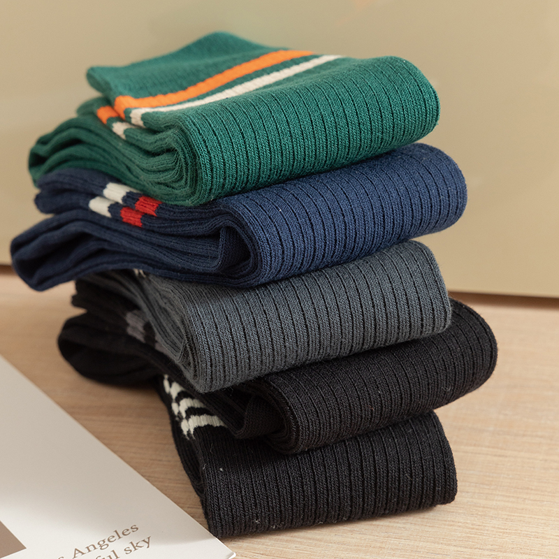 Chaussettes hautes femme rayées