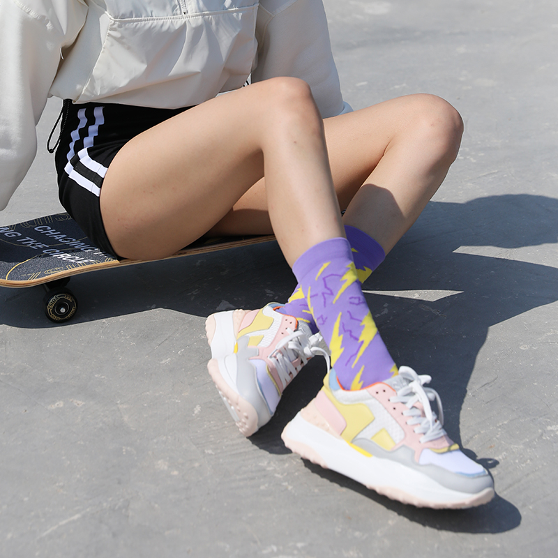 Chaussettes de compression à séchage rapide pour cyclisme en plein air en jacquard brillant