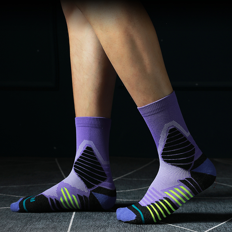 Chaussettes basket en éponge jacquard brillant