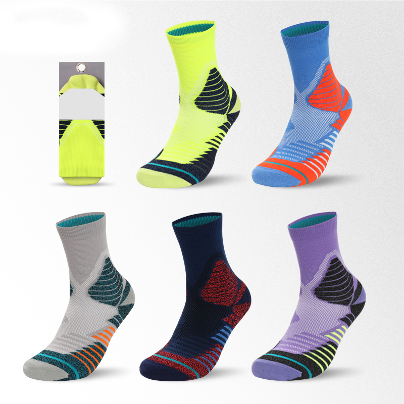 Chaussettes basket en éponge jacquard brillant