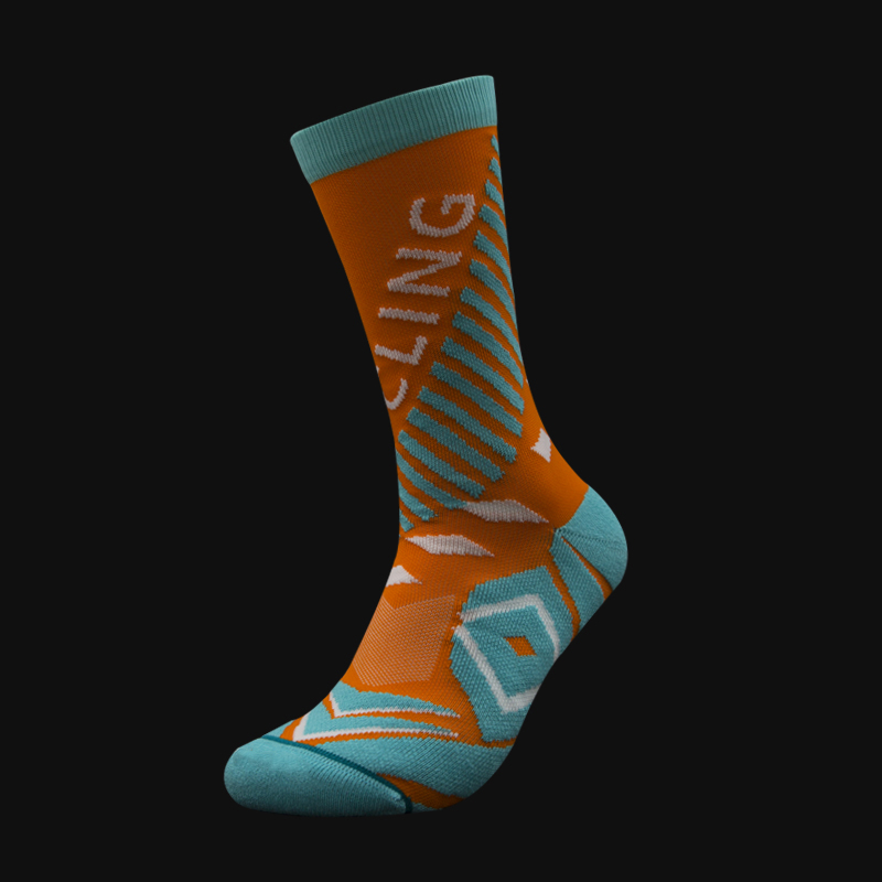 Chaussettes jacquard en nylon à pression pour cyclisme en plein air