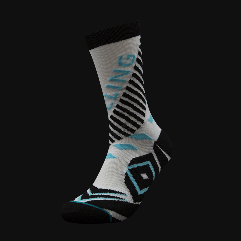 Chaussettes jacquard en nylon à pression pour cyclisme en plein air