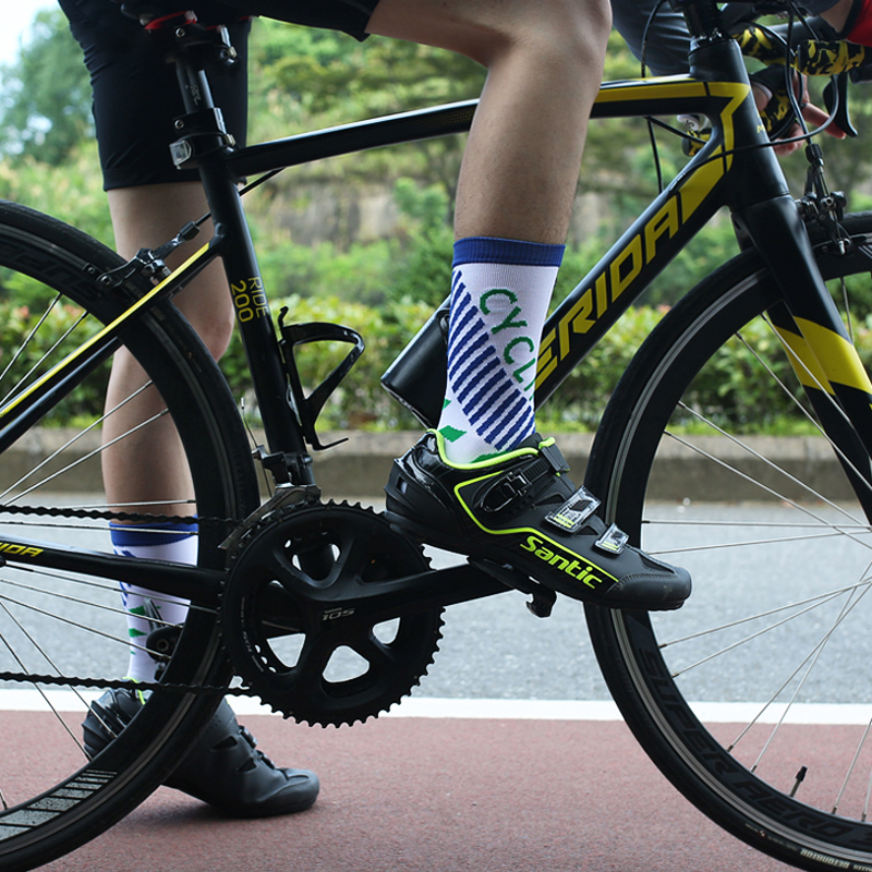Chaussettes jacquard en nylon à pression pour cyclisme en plein air