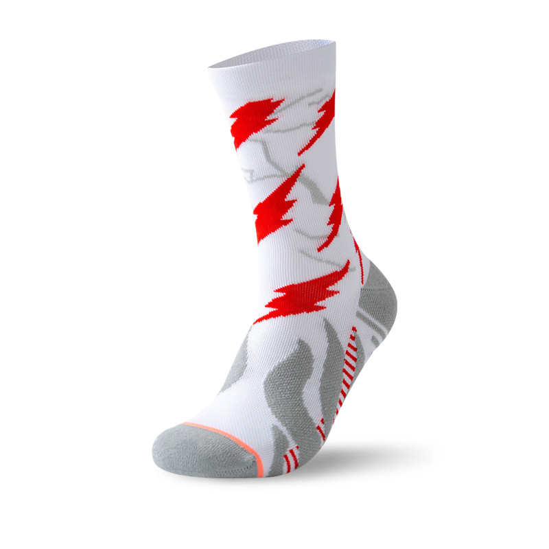 Chaussettes de compression à séchage rapide pour cyclisme en plein air en jacquard brillant