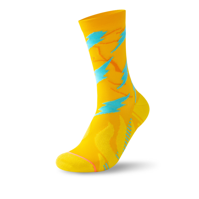 Chaussettes de compression à séchage rapide pour cyclisme en plein air en jacquard brillant