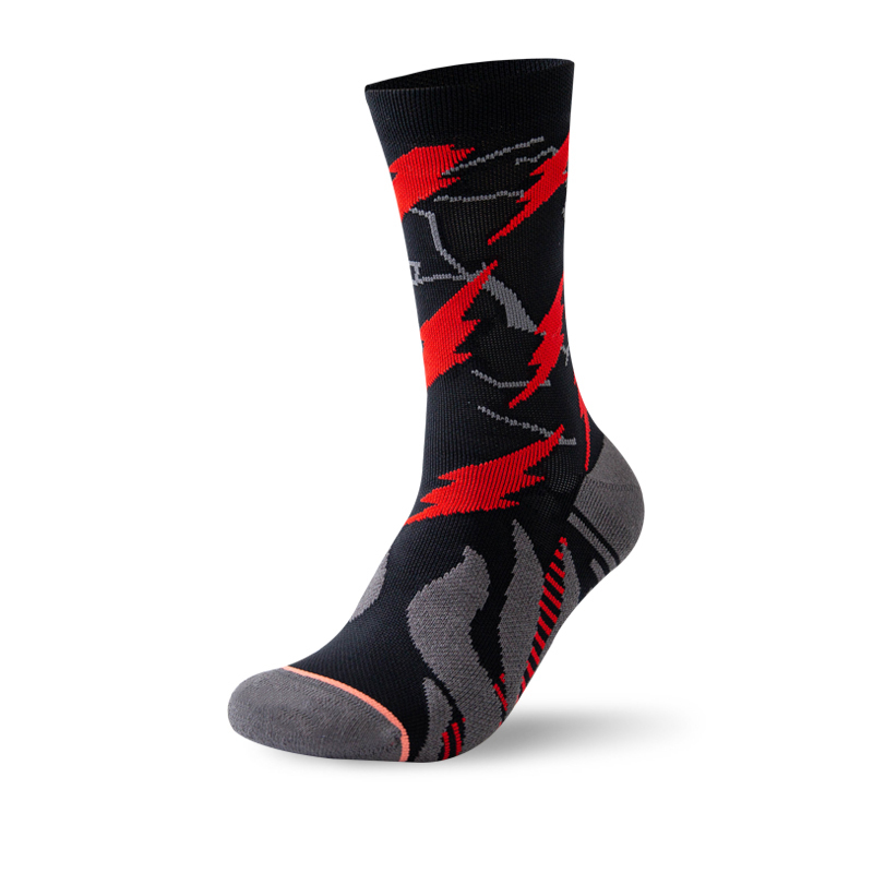 Chaussettes de compression à séchage rapide pour cyclisme en plein air en jacquard brillant
