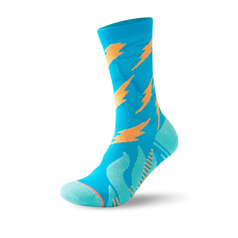 Chaussettes de compression à séchage rapide pour cyclisme en plein air en jacquard brillant