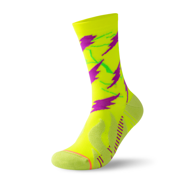 Chaussettes de compression à séchage rapide pour cyclisme en plein air en jacquard brillant