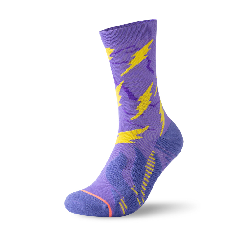 Chaussettes de compression à séchage rapide pour cyclisme en plein air en jacquard brillant