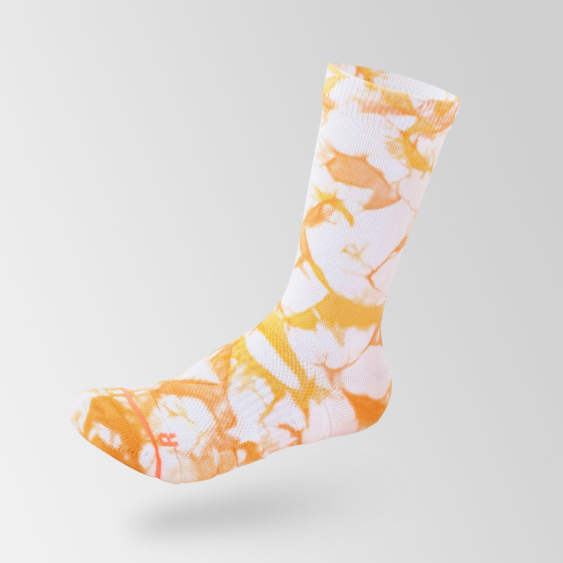 Chaussettes de sport mi-mollet en coton tie-dye