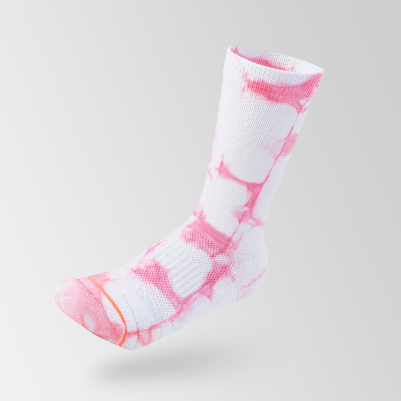 Chaussettes de sport mi-mollet en coton tie-dye