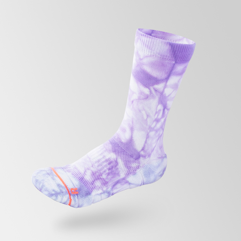 Chaussettes de sport mi-mollet en coton tie-dye