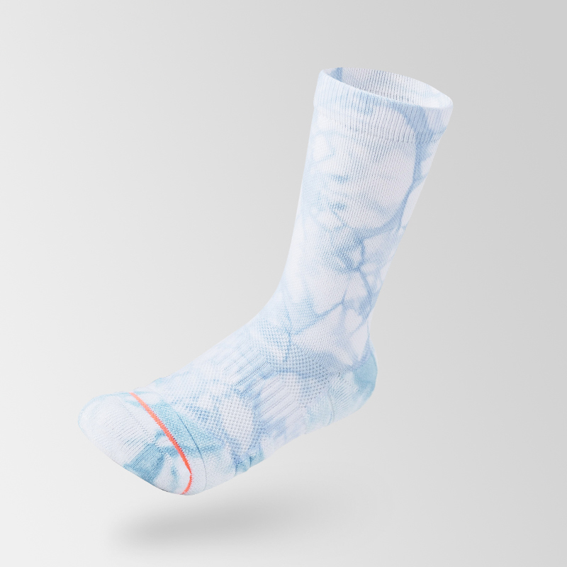 Chaussettes de sport mi-mollet en coton tie-dye
